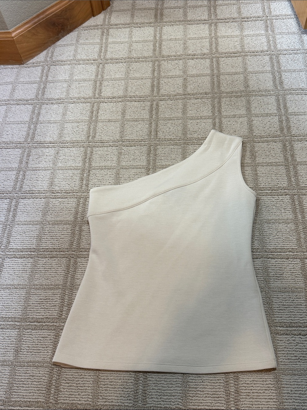 Banana Republic Asymmetric One-Shoulder Cream Top